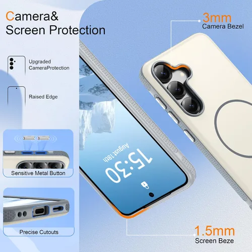Vista 330 de Jshru Funda para Samsung Galaxy S26 Plus/Galaxy S25 Plus: para Galaxy S24 Plus [compatible con Magsafe] [2 protectores de pantalla HD] cubierta