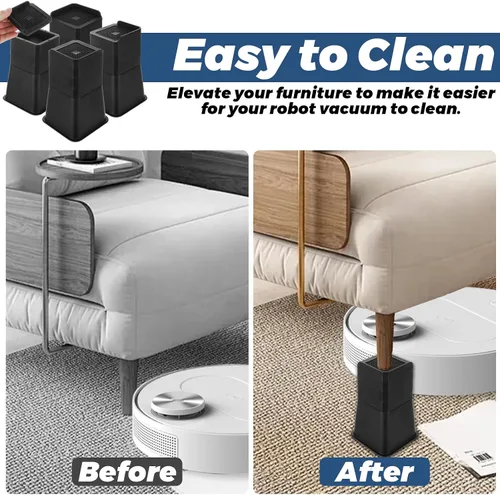 Vista 5 de 20 elevadores de cama resistentes ajustables de 3 a 7 pulgadas, elevadores de muebles en forma de L para sofá, escritorio, patas de gabinete