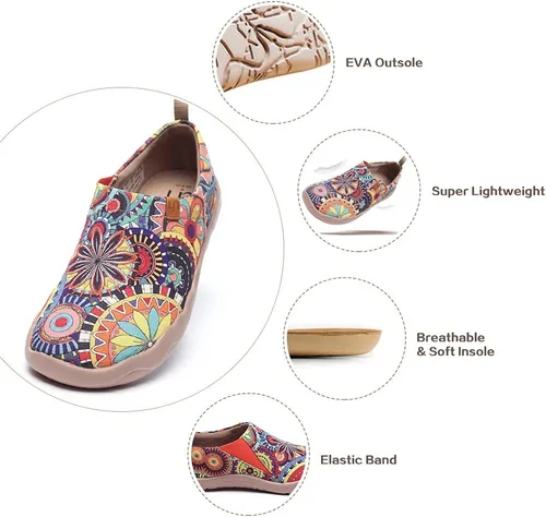 Vista 6 de UIN - Zapatos de viaje de lona pintada para mujer
