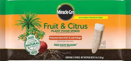Vista 13 de Miracle-GRO Picos de alimento para plantas de frutas y cítricos, 12 picos (paquete de 2) 10-15-15 NPK Nutrición fácil de usar para árboles