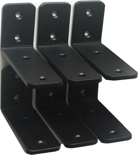 Vista 64 de Paquete de 2 soportes de estante en L de 6 pulgadas de largo x 4 pulgadas de alto x 1.5 pulgadas de ancho, 5 mm de grosor, soportes de estante