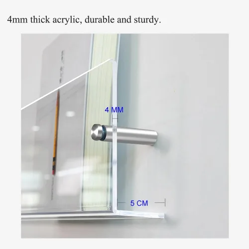 Vista 7 de DuvinDD Paquete de 2 soportes acrílicos para revistas, soporte para folletos, soporte de pared de 24 pulgadas, estante colgante transparente