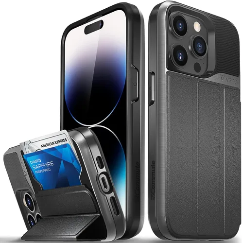 Vista 34 de VENA vCommute - Funda tipo cartera compatible con Apple iPhone 14 (6.1 pulgadas) (protección contra caídas de grado militar), funda de cuero