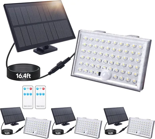 Vista 12 de Luz con sensor de movimiento para exteriores, con 3 modos, luces solares impermeables para exteriores desde el atardecer hasta el amanecer