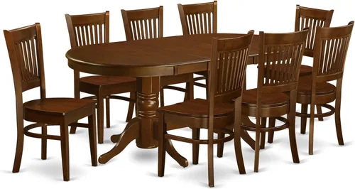 Vista 10 de East West Furniture VANC5-ESP-C - Juego de mesa de comedor de 5 piezas para 4 personas, incluye una mesa de cocina ovalada con hojas de mariposa y 4