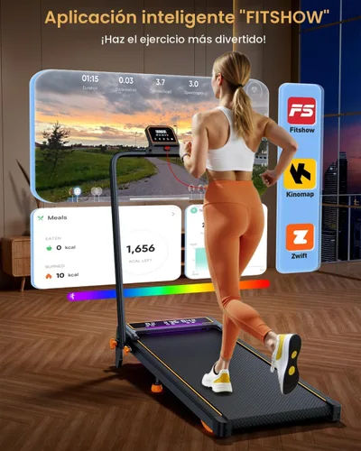 Vista 8 de Treadmill Walking Pad with 15% Incline/Handle Bar/2 LED Display, 3.5HP Portable Treadmills for Home Small, Foldable Walking Pad Treadmill 350+lb