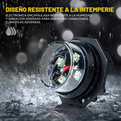 Vista 3 de Xprite Kit de luces estroboscópicas LED ámbar, 20 modos de flash con panel de control, luces traseras, luz antiniebla, montaje