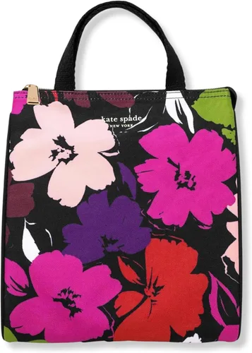 Vista 17 de Kate Spade New York Bolsa de Almuerzo Portátil Suave Refrigeradora, Bolso Térmico con Forro Interior Aislante Plateado y Bolsillo de Almacenamiento