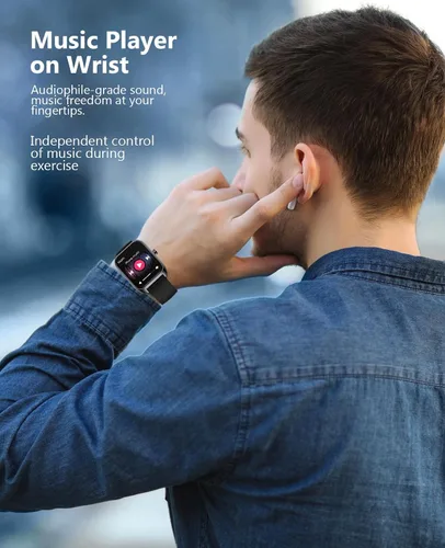 Vista 6 de Reloj inteligente (respuesta/hacer llamadas) para hombres y mujeres, reloj inteligente de 2.02 pulgadas con oxígeno en sangre, presión arterial