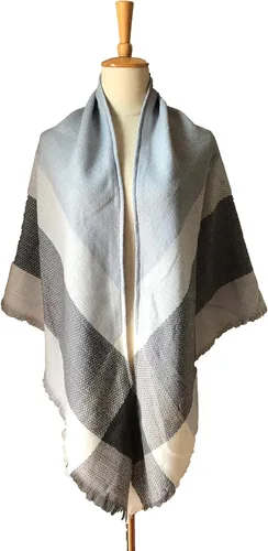 Vista 22 de Wander Agio - Bufanda envolvente con diseño a cuadros o triangular para mujer, cálida y larga, de punto, sensación de cachemira, chal