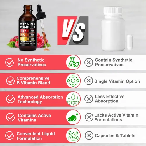 Vista 8 de Frovetani - Complejo orgánico de vitamina B para mujeres, 2 unidades líquidas Vitamina B12 Metilcobalamina, vitamina B6, B1, B9, apoyo metabólico