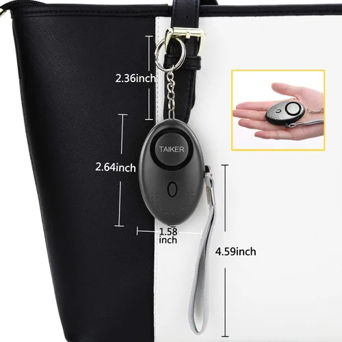 Vista 5 de Alarma personal para mujeres, 10 paquetes de 140 dB de emergencia de autodefensa de alarma de seguridad con luz LED para mujeres, niños y ancianos