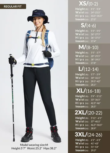 Vista 6 de BALEAF Women's Fleece Lined Snow Ski Pants Waterproof Windproof Softshell Insulated Slim Thermal Pants Zipper Bottom Leg