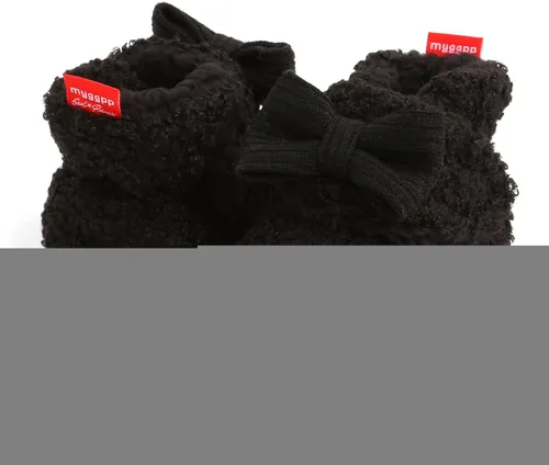 Vista 4 de Botas de nieve para bebés y niñas, para primeros caminos, de forro polar cálido para invierno, para recién nacidos, zapatos antideslizantes, Negro