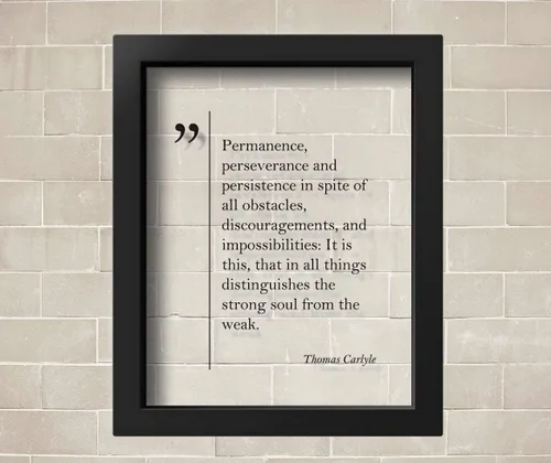 Vista 2 de Arte de pared con cita de Thomas Carlyle, frases motivadoras, Thomas Carlyle, arte inspirador, regalo para amigos