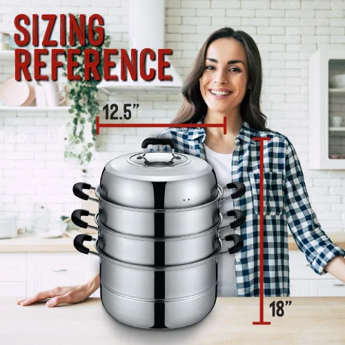 Vista 6 de CONCORD 3 Tier Premium Acero Inoxidable 32 CM