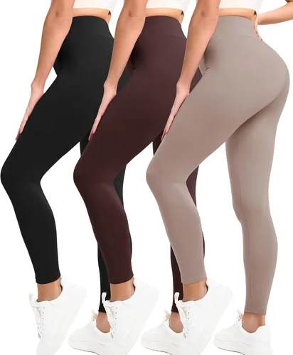 Vista 14 de Natural Feelings Buttercloud - Paquete de 3 leggings para mujer, cintura alta, pantalones de yoga suaves como la mantequilla, para uso diario