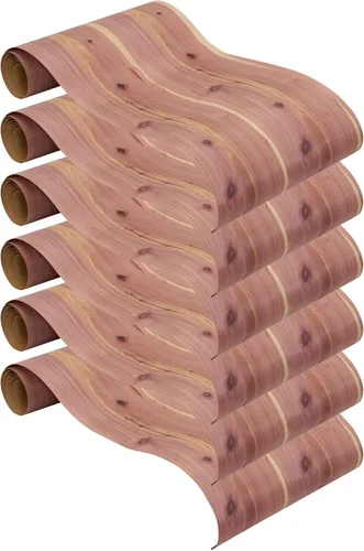 Vista 25 de Household Essentials 26140 CedarFresh - Juego de 4 perchas de madera de cedro rojo con barra fija y gancho giratorio, color marrón y rojo