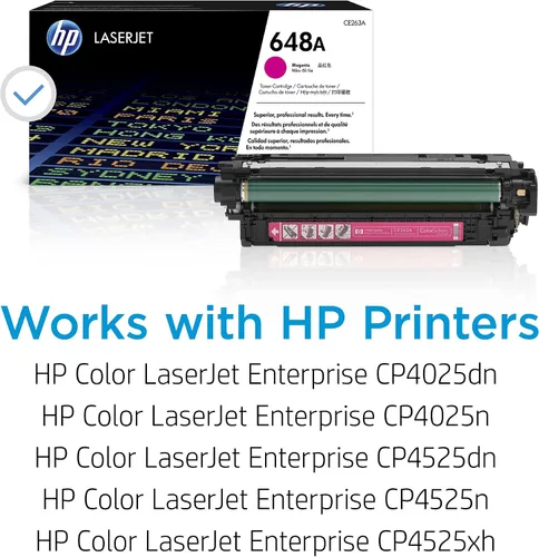 Vista 2 de HP Cartucho de tóner magenta 648A Funciona color LaserJet Enterprise CP4025, CP4525 Series CE263A