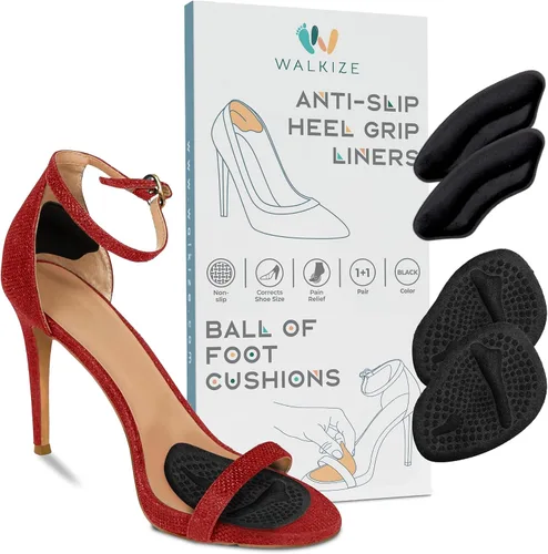 Vista 11 de Walkize Almohadillas metatarsianas para mujer Insertos de talón para mujer Cojines de bola de pie (2 pares de almohadillas para pies), alivio