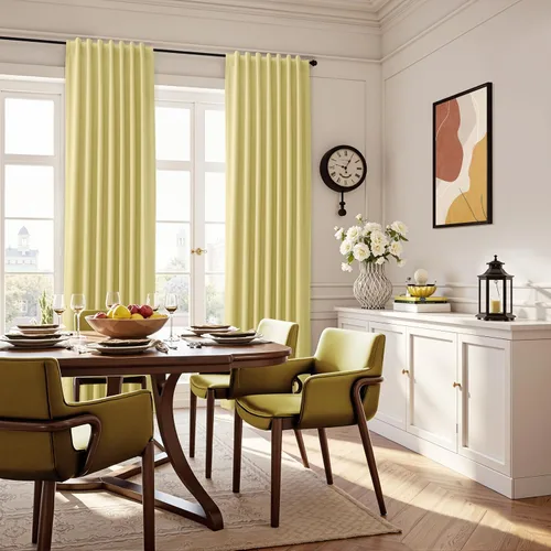 Vista 79 de Guken Cortinas opacas de lino, 2 paneles rústicos, elegantes, 100% opacas, con aislamiento térmico, banda de ganchos y trabilla trasera, 52 x 84