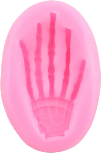 Vista 6 de Zixiang Moldes de silicona para Halloween, manos de esqueleto, para decoración de pasteles, pasta de goma de chocolate, arcilla polimérica