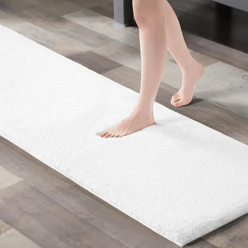 Vista 32 de Madison Park Alfombra de Baño Antideslizante, Tapete de Felpa Lujoso, Absorbente, Secado Rápido, Diseño de Spa, Decoración de Baño Marshmallow, Crema