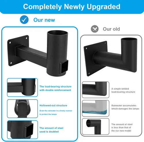 Vista 2 de Soporte de pared de 90 grados, soporte en forma de L, adaptador de espiga para luces de ajuste deslizante, soporte de pared ajustable, ángulo