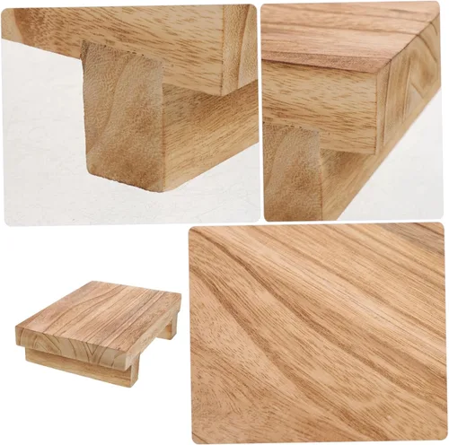 Vista 6 de Tofficu Elevador de madera para encimera de cocina, taburetes pequeños para decoración taburete de pie para sala de estar
