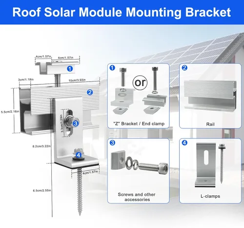 Vista 7 de 10 soportes de montaje para paneles solares, montaje en panel solar para 1-4 paneles solares de 1.4 pulgadas de grosor, soportes de panel solar