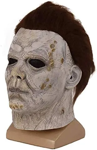 Vista 9 de Led Latex Mask for Halloween Michael Kills Cosplay Scary Masks with Hair Horror Killer Dress Up Costumes Adult Man Masks