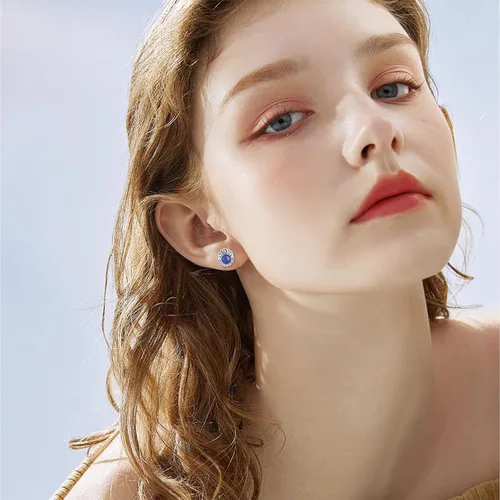 Vista 2 de Aretes de piedra natural de plata de ley con forma de abrazofiligrana, joyería de regalo de Navidad para mujeres y niñas