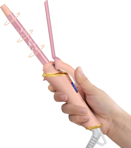 Vista 12 de Ukliss Mini rizador de 1/2 pulgada, rizador de barril pequeño de viaje para cabello corto y flequillo, calor rápido de 30 segundos, 5 ajustes