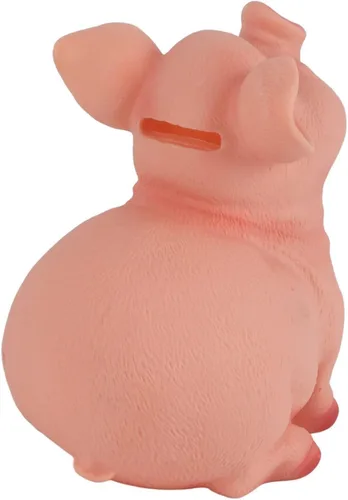 Vista 9 de Bonita alcancía con forma de cerdo, alcancía rosa, alcancía de animales, pequeña alcancía para niñas y niños, banco de ahorros de resina (M)