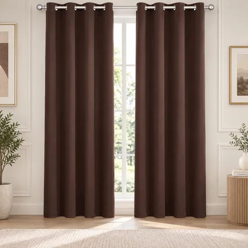 Vista 13 de Deconovo Cortinas 100% opacas de 84 pulgadas de largo para dormitorio con Gris ceniza