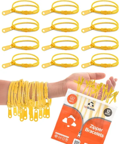 Vista 8 de UpBrands Paquete de 12 pulseras azules con cremallera de 7 pulgadas, recuerdos de fiesta inspirados en el océano para el Día Mundial de los Océanos