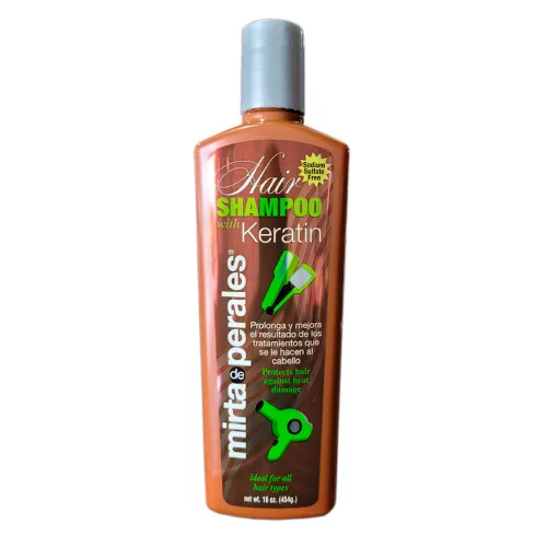 Vista 2 de Mirta De Perales Champú para el cabello con queratina 16 Oz. 2-PACK