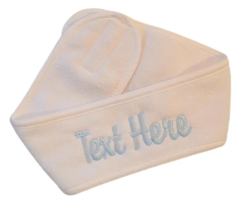Vista 7 de Funny Girl Designs Diadema de spa personalizada bordada con texto personalizado de tu elección (negro)