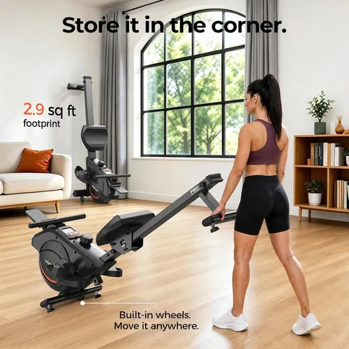 Vista 3 de YOSUDA Rowing Machine for Home, Magnetic Rower with 16-Level Resistance