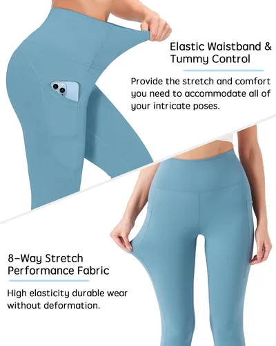 Vista 2 de YOYOYOGA Yoga Leggings for Women Carbon Finishing High Waisted Yoga Pants with Pockets Workout Running Legging