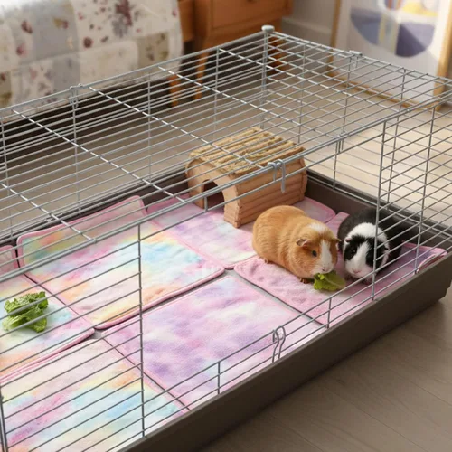 Vista 7 de Ropa de cama de conejillo de indias – Paquete de 3 accesorios impermeables para jaula de animales pequeños para conejillos de indias, ratas