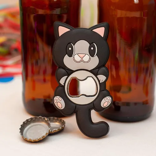 Vista 7 de Lindo abrebotellas de gato, bonito abrebotellas, accesorios de barra divertidos, abridor de botellas profesional, suministros de cocina creativos