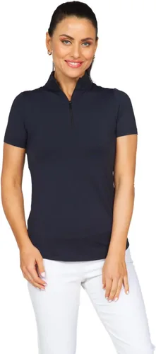 Vista 2 de IBKUL Athleisure Wear Sun Protective UPF 50+ Icefil Cooling Short Sleeve Mock Neck Top - 87000