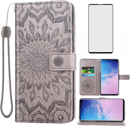 Vista 8 de Asuwish Funda de teléfono para Samsung Galaxy S10 Plus con protector de pantalla de vidrio templado, funda delgada de cuero, soporte para tarjetas