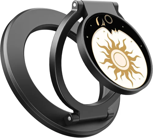 Vista 14 de SUPERONE Soporte de anillo magnético de doble cara, ideal para regalo, soporte de teléfono de gimnasio con bonito patrón para iPhone BK-FLOWER