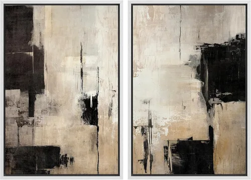 Vista 17 de MUDECOR Lienzo enmarcado para pared, bosque brumoso, reflejos, paisaje tranquilo, ilustraciones modernas, arte decorativo, bohemio, tranquilo/zen