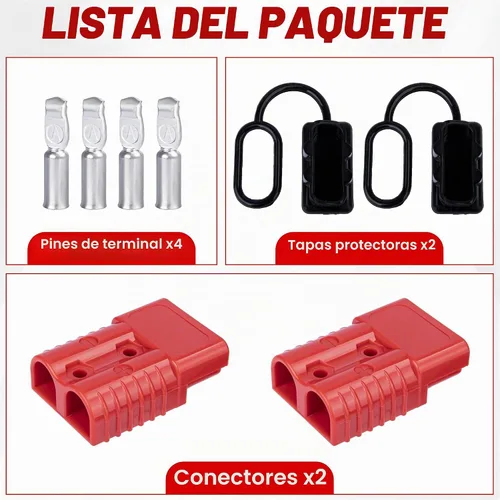 Vista 3 de BFXM Anderson - Conector de 2 piezas, baterías de 175 amperios y 12 V, kit de enchufe de conexión/desconexión rápida, conectores para cables de 1/0