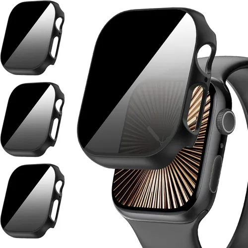 Vista 13 de Suoman - Funda protectora de pantalla para Apple Watch Series 6/5/4 SE de 1.575 in Paquete de 3 fundas ultrafinas de vidrio templado para iWatch