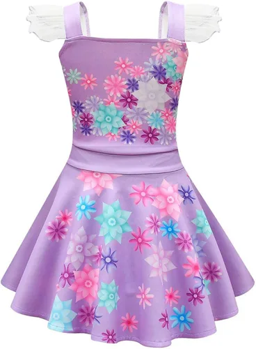 Vista 3 de MirabelPepaDoloresLuisaIsabela - Disfraz de cosplay para niñas falda de princesa traje de cumpleaños