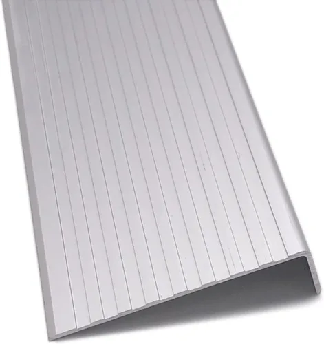 Vista 9 de Borde de escalera, borde de nariz, metal, 3 pulgadas, borde de nariz de escalera, protector de tiras de moldeo de peldaños de 36, 40, 48, 60, 67